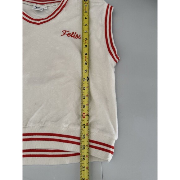 Vintage Felix The Cat Universal Studios Vest Large White Red Womens Embroidered - Picture 5 of 9